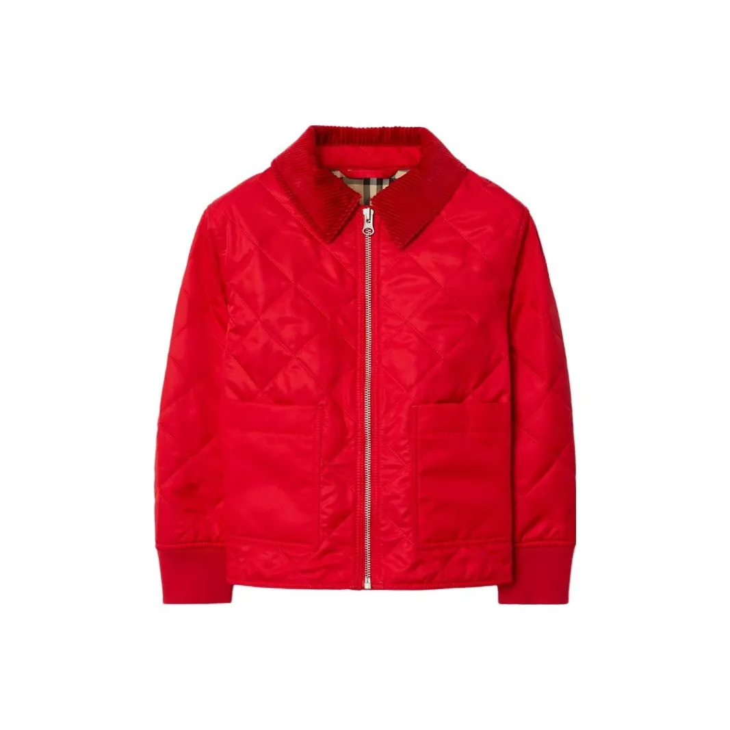 Burberry Хлопковый пуховик Красный Детский