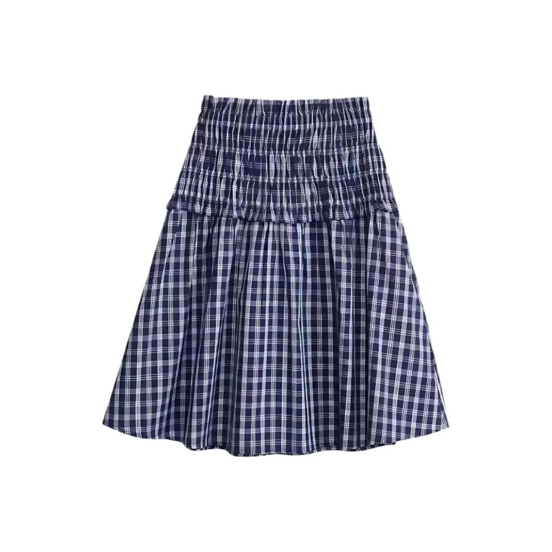 IQC Без рукавов Платье Женское Синие Клетка