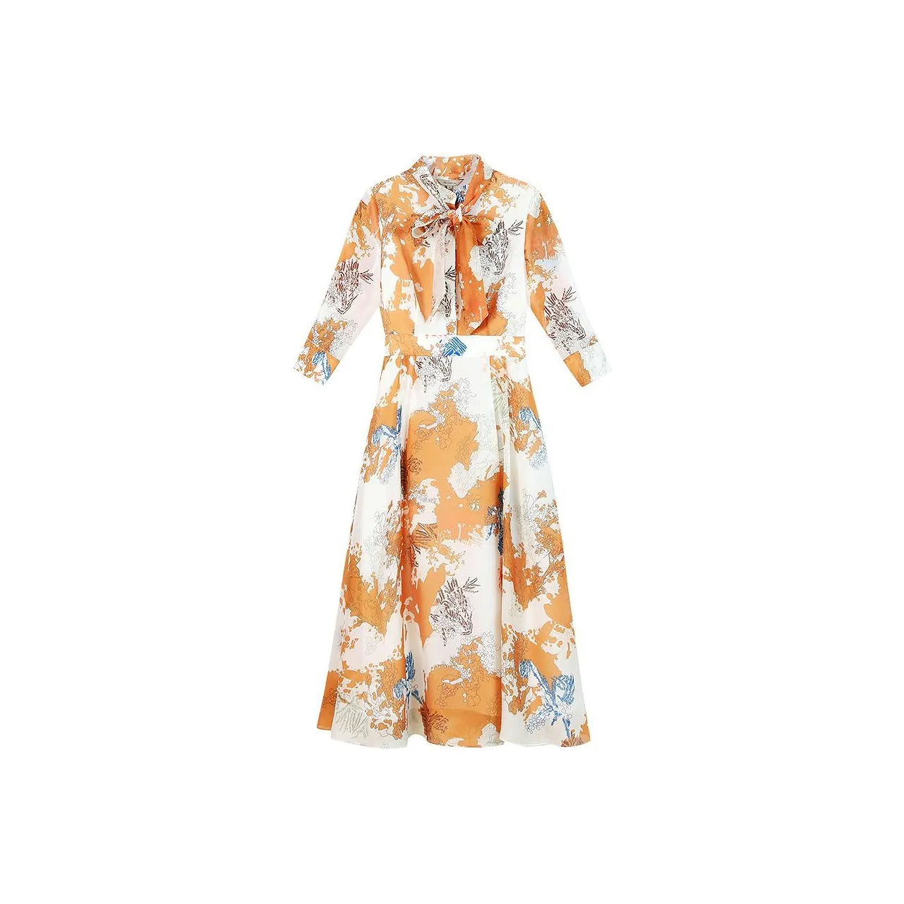 BBLLUUEE Long Sleeved Dress Women's Rimu Orange