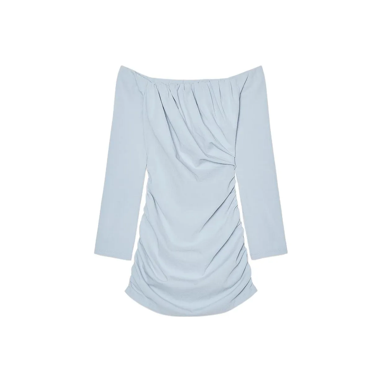 ZARA Длинное платье с длинными рукавами женское светло-синее