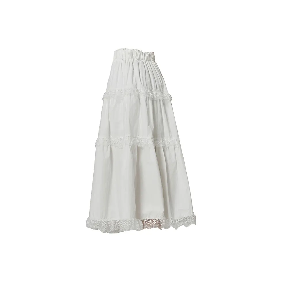 Enhanced Повседневный Длинный Юбка Женская Белая