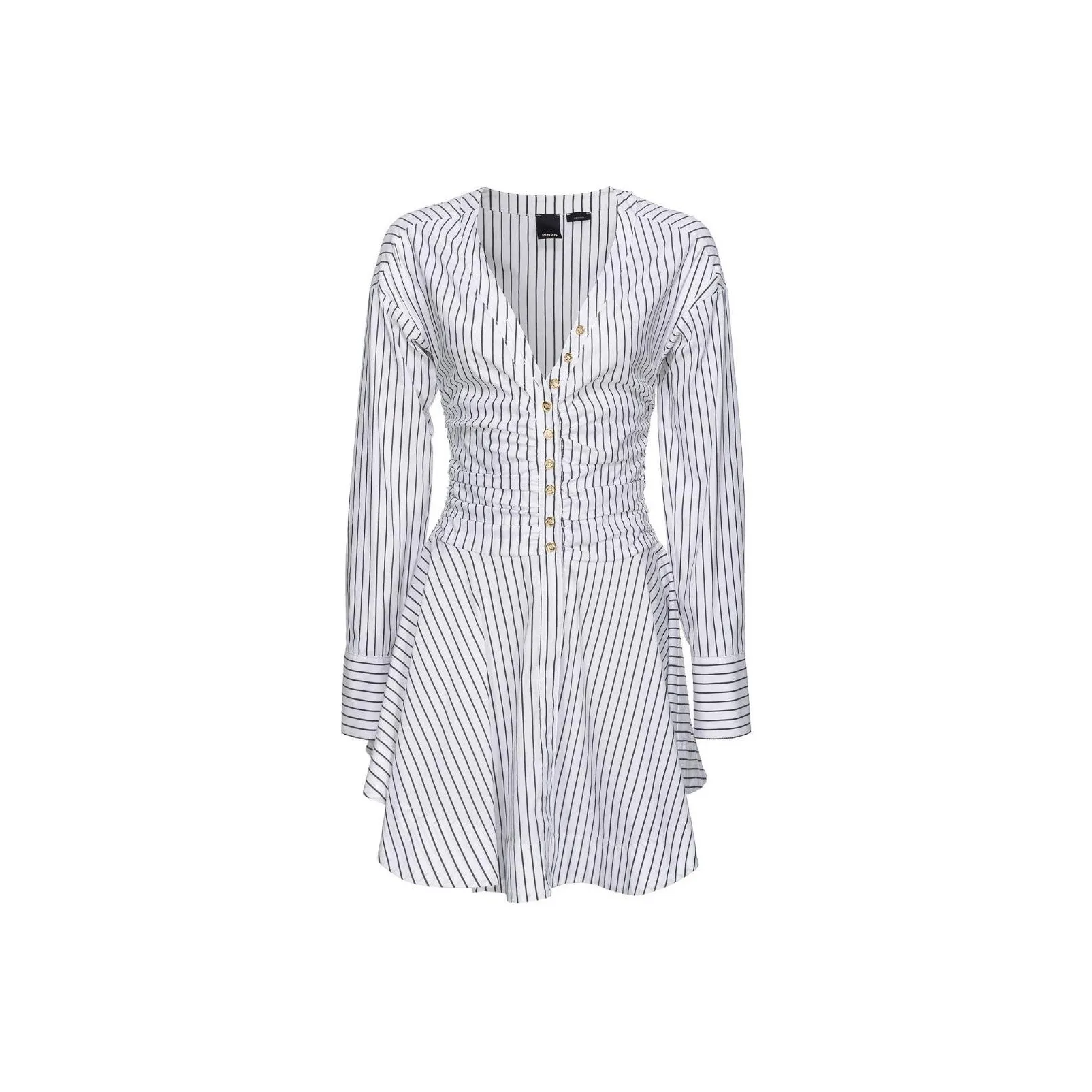 PINKO SS24 Длинное платье с длинными рукавами цвет белый