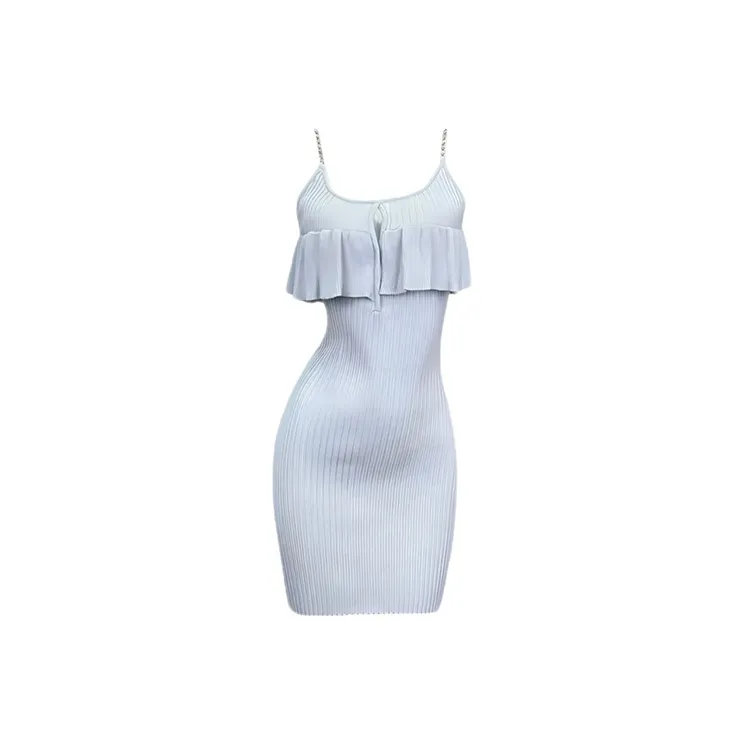 SECFLY OFFICIAL Slip Dress Women's Light Blue