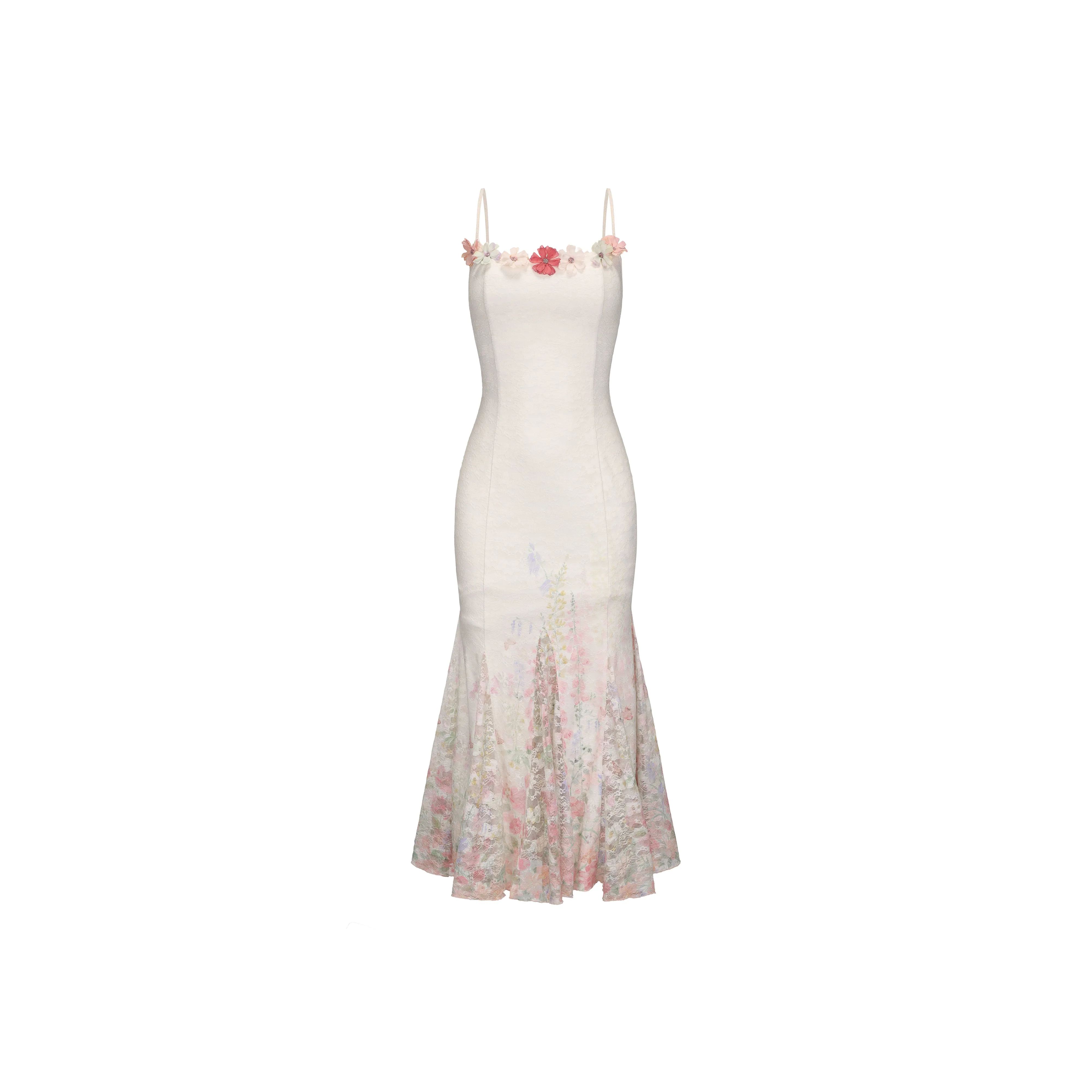 CHIWAWAMEME Бежевый Закрепление Кружево 3D Цветок Женские Слип-платья