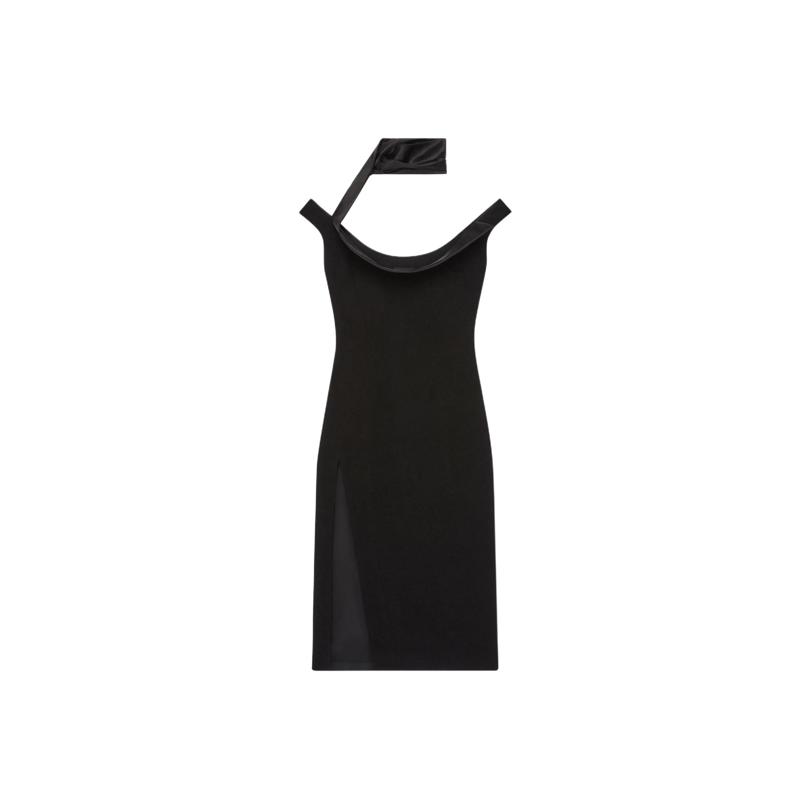 Givenchy Swallow Collar Side Slit Midi Dress