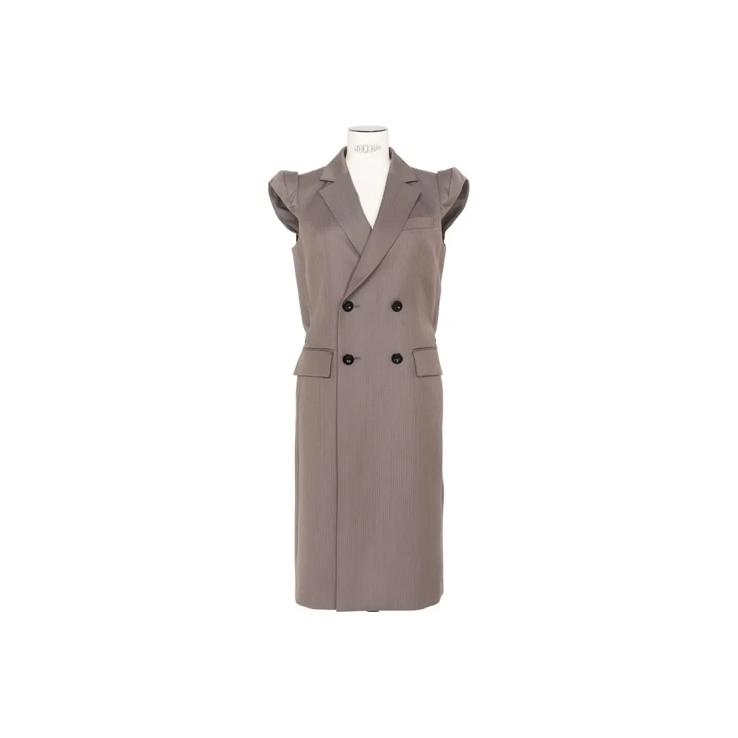 Sacai SS25 Sleeveless Dress Women's Taupe