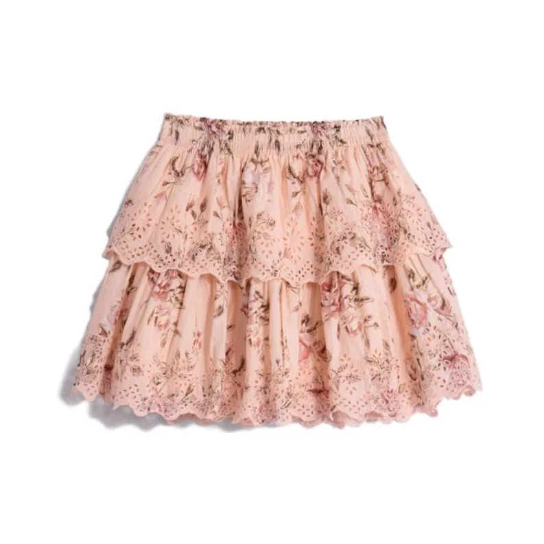 GAP X LoveShackFancy Floral Flippy Skirt Pink Multi Floral