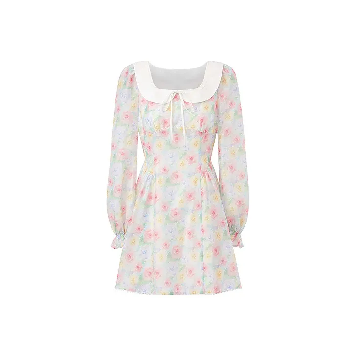 LEDIN Длинное платье с длинным рукавом женское зеленое