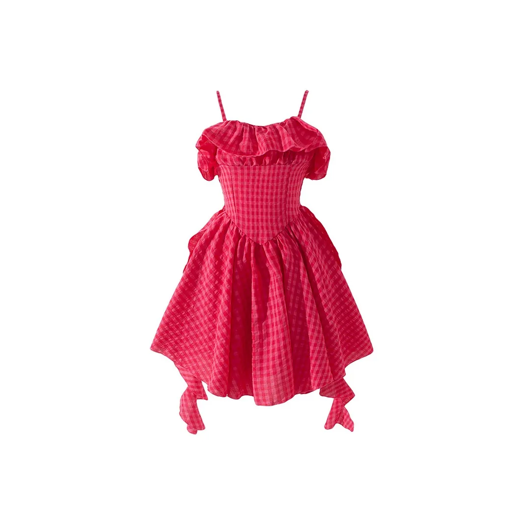 TASTILY Slip Dresses Women's Red Pink