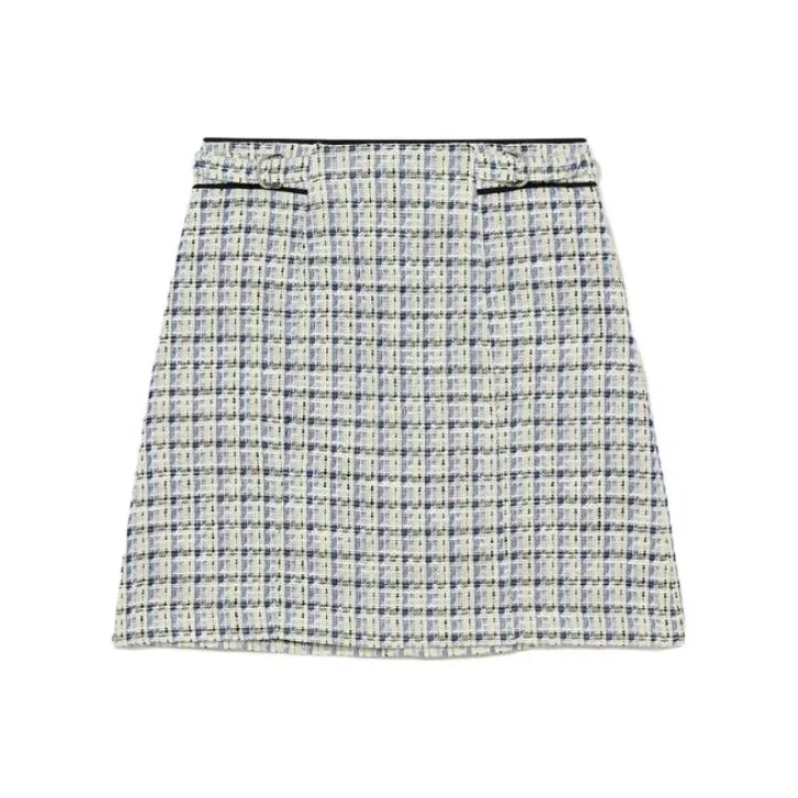 CLUB MONACO Casual Short Skirts Women's Yellow Blue Plaid