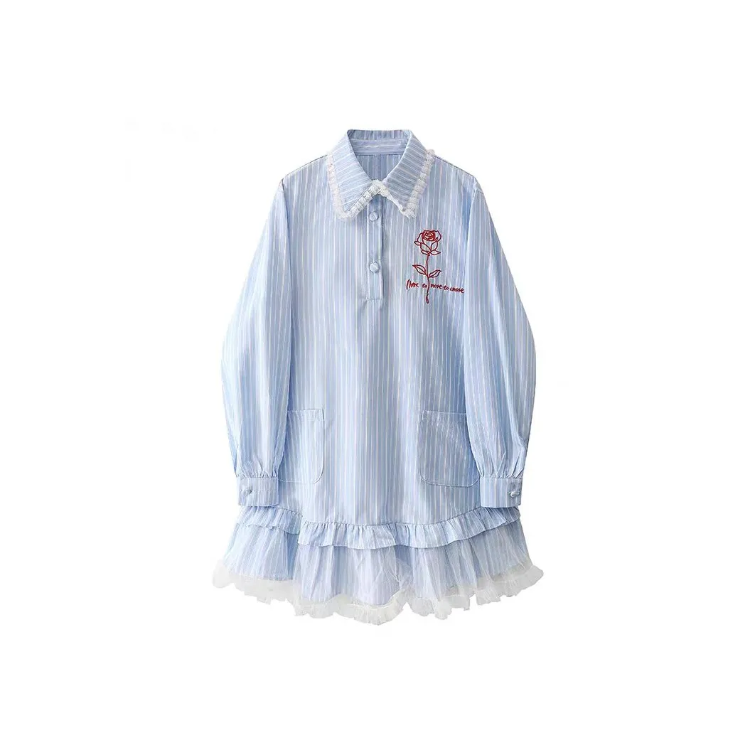 PLAY BUSH Long Sleeved Dress Women's Blue