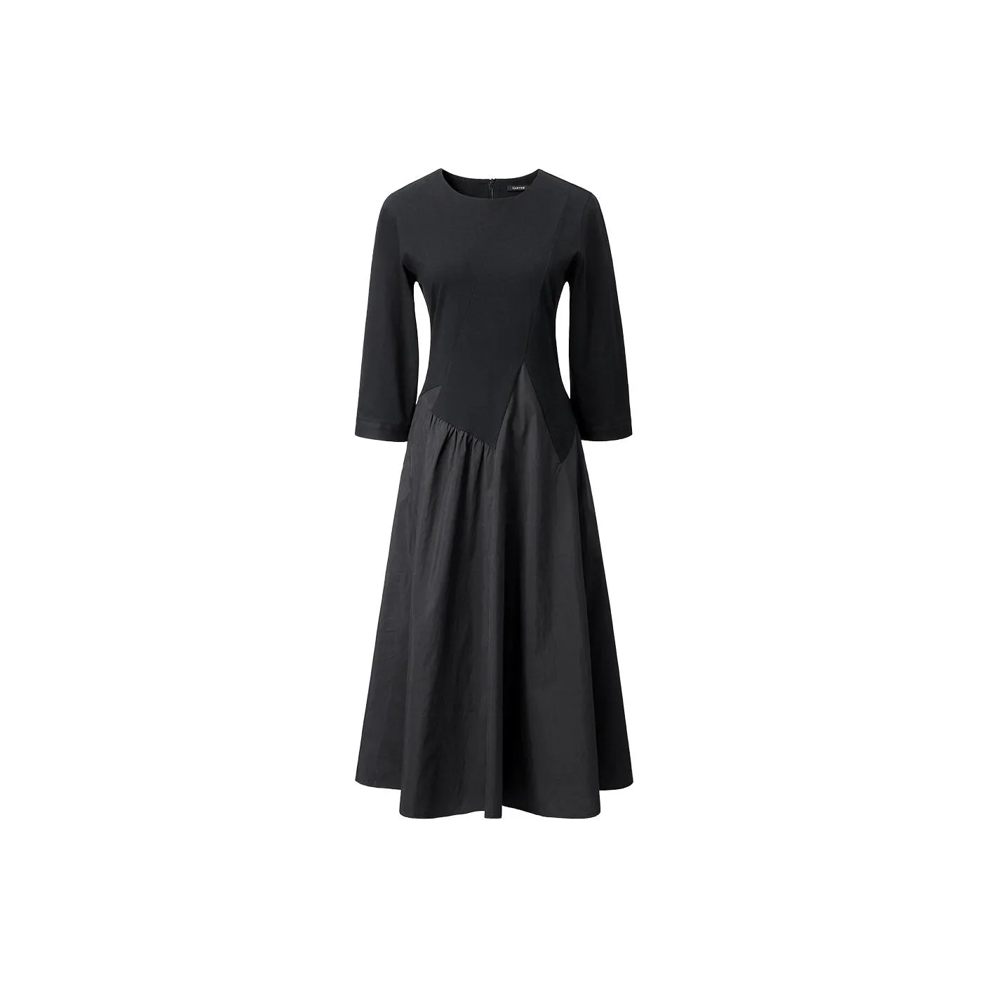 Yan Domain Длинный рукав Платье Женское Черное