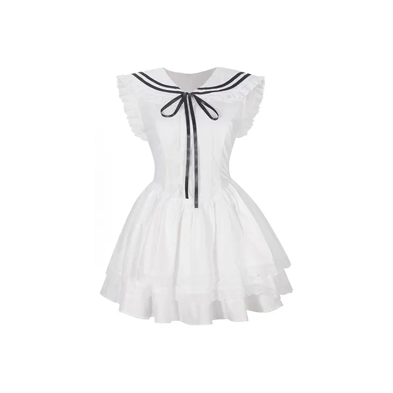 SISC Без рукавов Платье Женское Белое