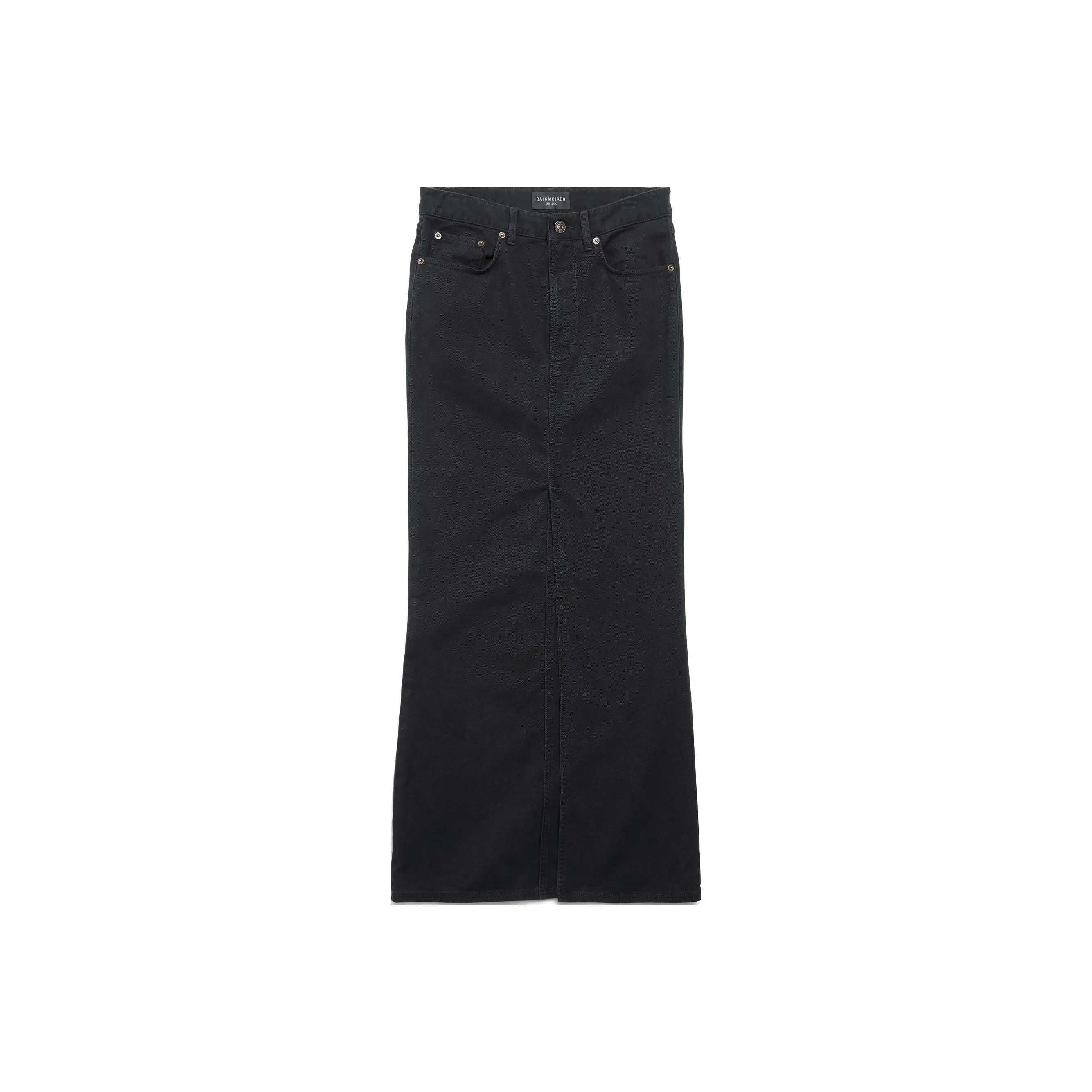Balenciaga Centre Slit Denim Pencil Skirt