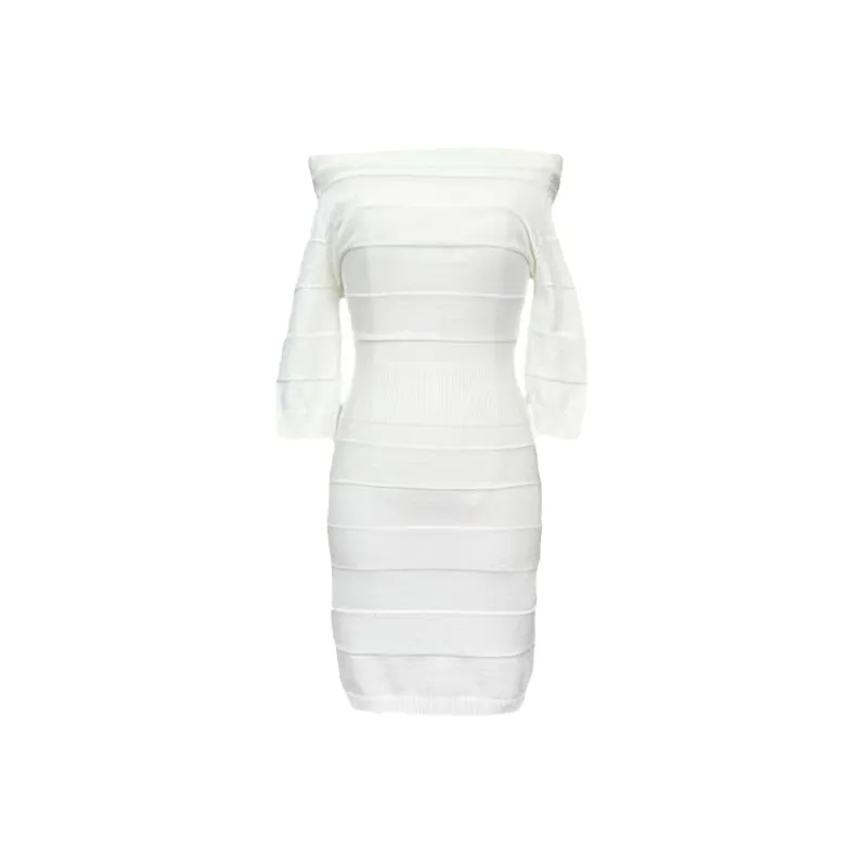 SCCREBEL OFFICIAL Длинный рукав Платье Женское Белое