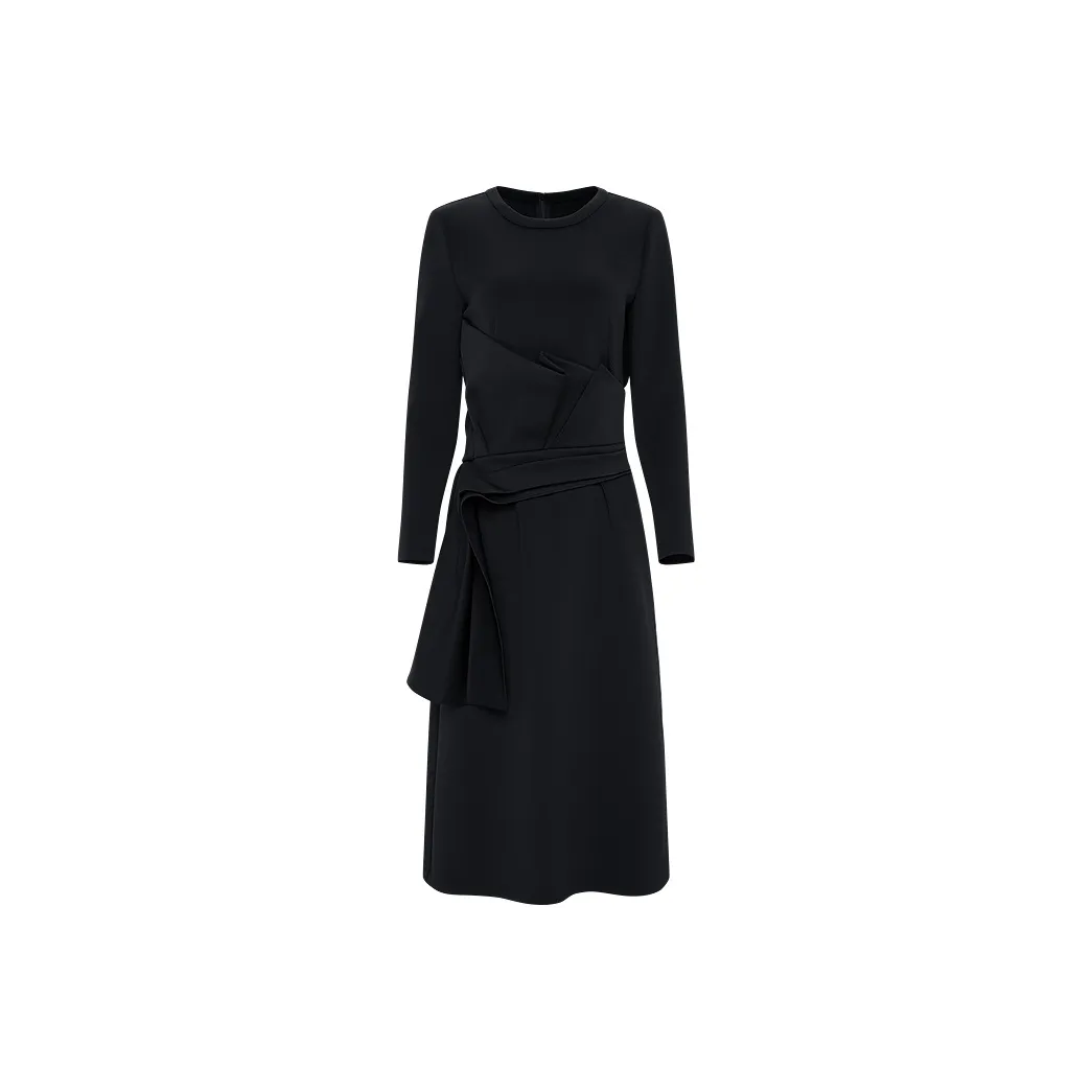 IDPAN Long Sleeved Dresses Women's Navy Blue