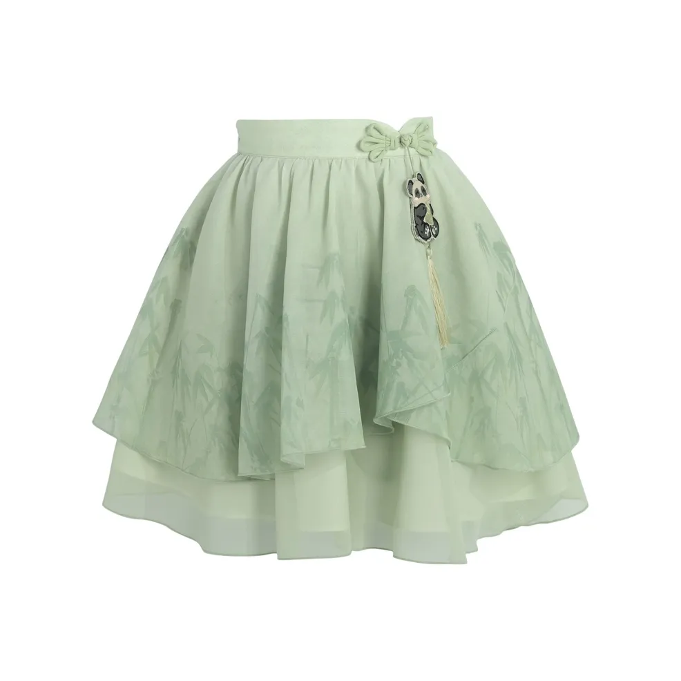 Snbl Зеленая Женская Повседневная Короткая Юбка