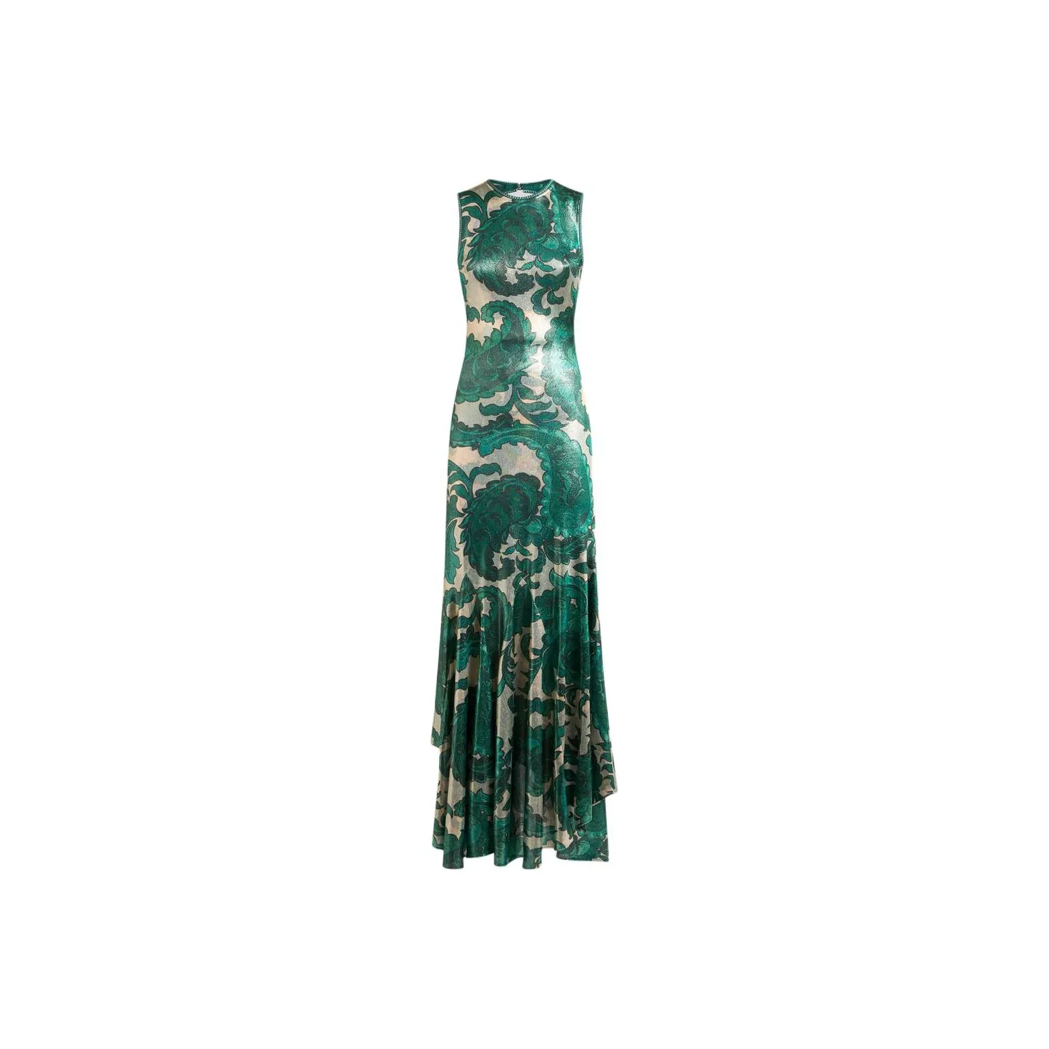 ETRO Maxi Paisley Printed Laminated Jersey Dress