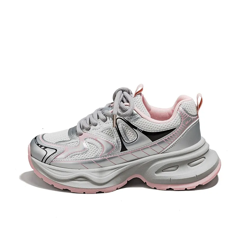 Warrior Дышащий Легкий Увеличение Высоты Низкий Топ Кроссовки с Толстой Подошвой Женские