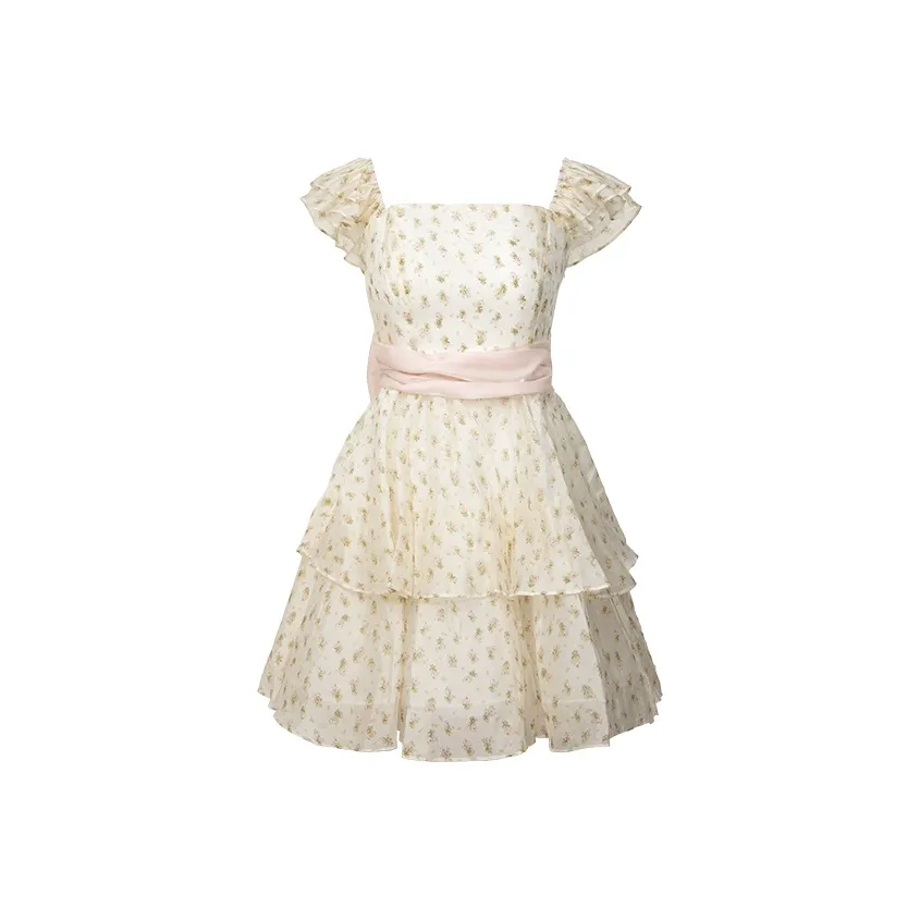 Seeeemi Без рукавов Платье Женское Цветочное Цвет