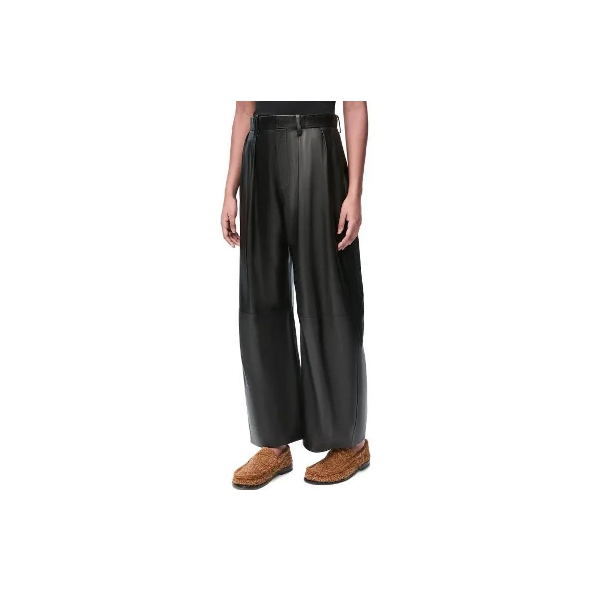 LOEWE Leather Pants Women's Black