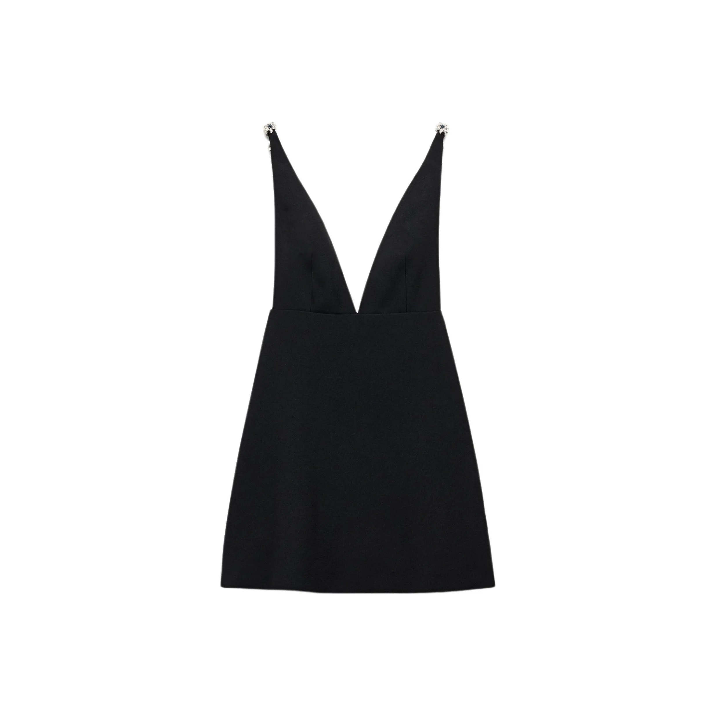 PRADA V Neck Embellished Sleeveless Mini Dress