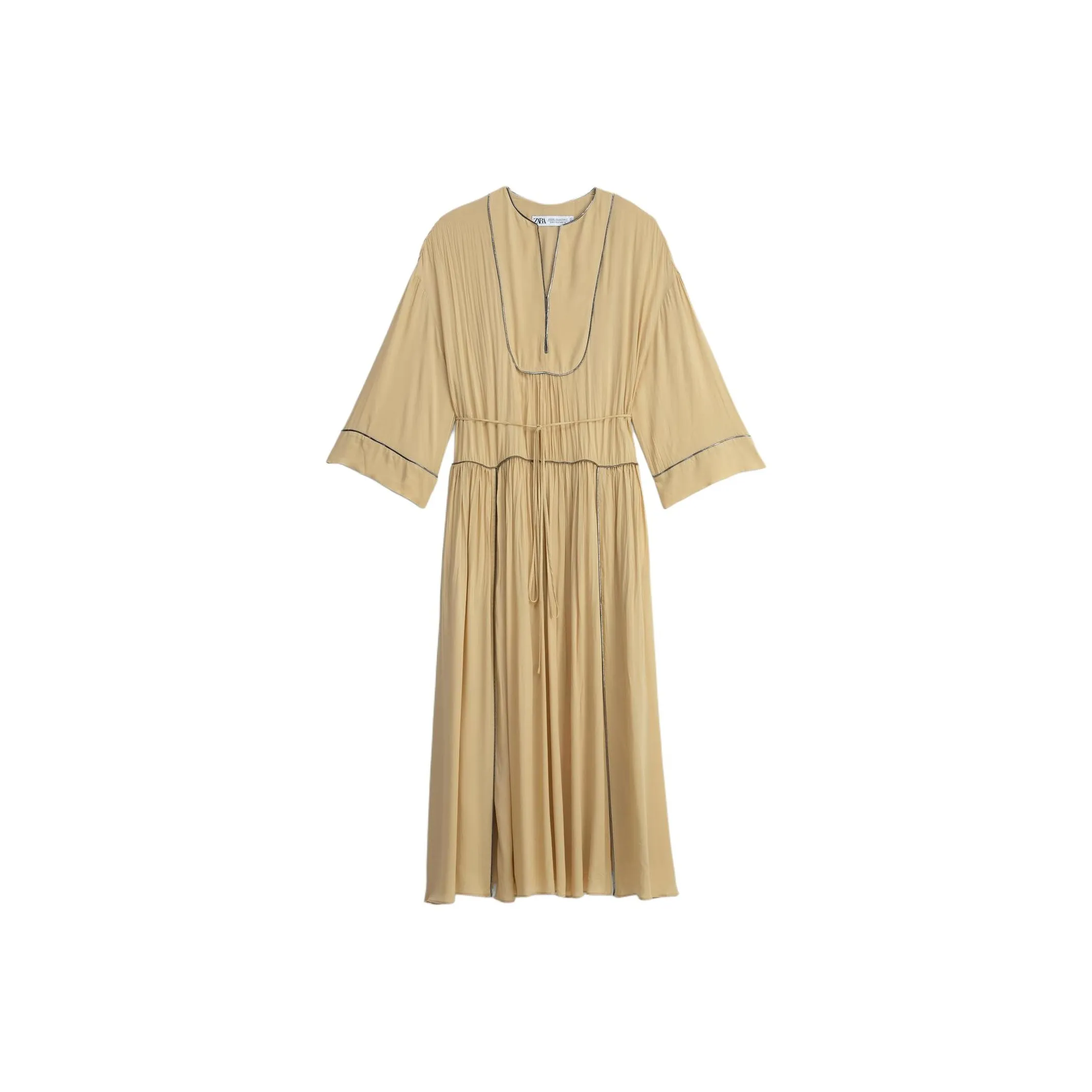 ZARA Long Sleeved Dress Women's Tan