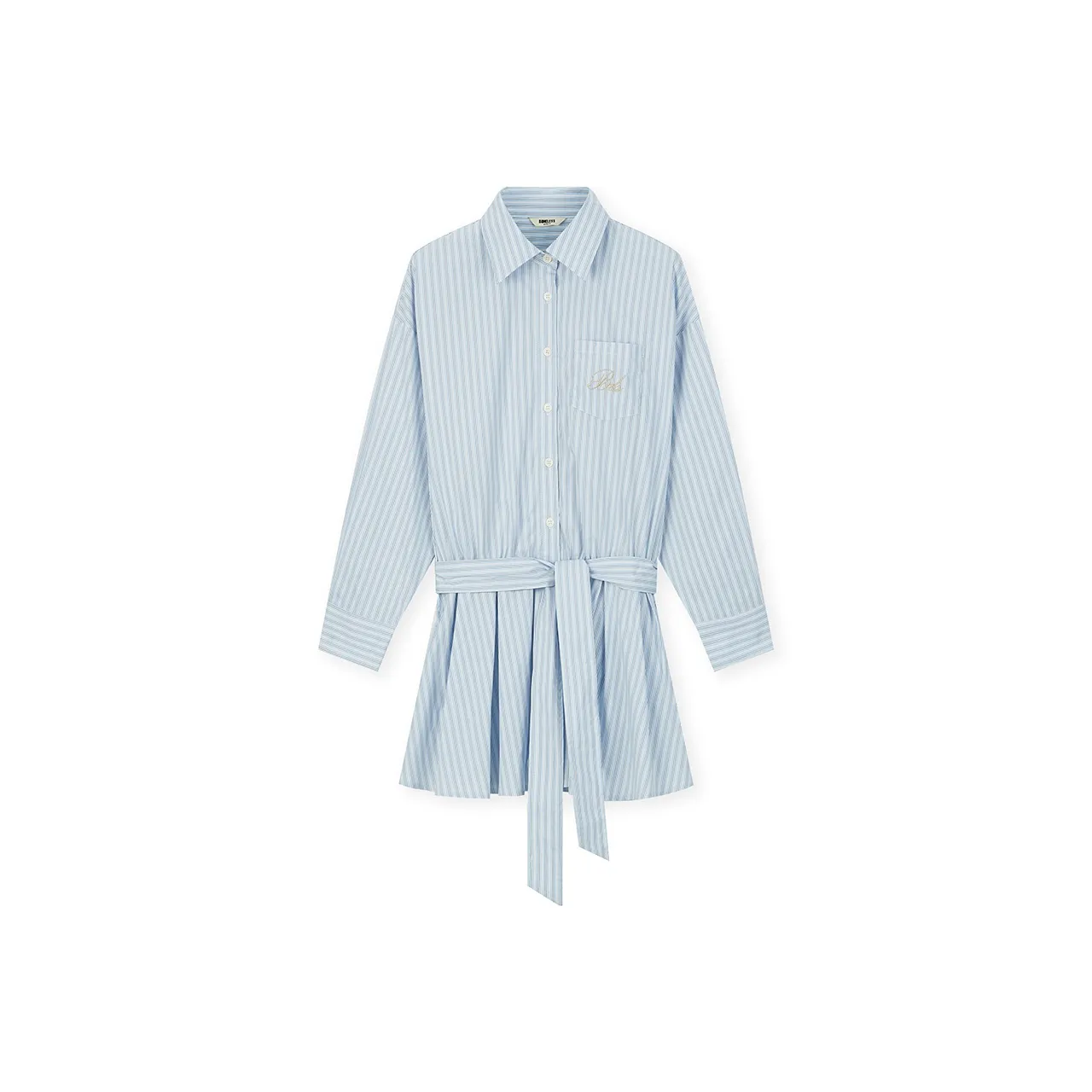 BONELESS Cut Long Sleeved Dress Women's Blue Stripes BONELESS Cut Длинный рукав Платье Женское Синие полосы