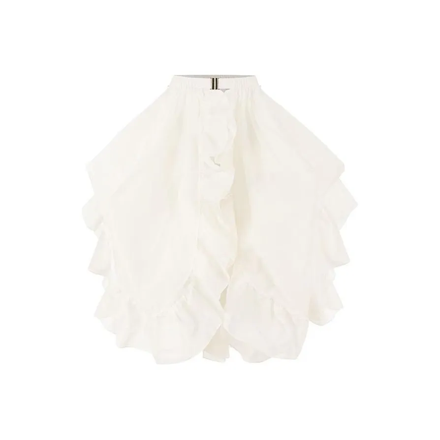 Selkie Collection x Strawberry SS24 Casual Long Skirts Women's Ivory White