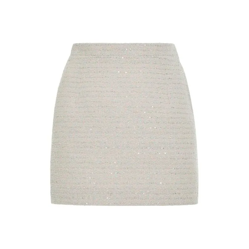 Alessandra Rich Embellished Side Zipped Mini Skirt