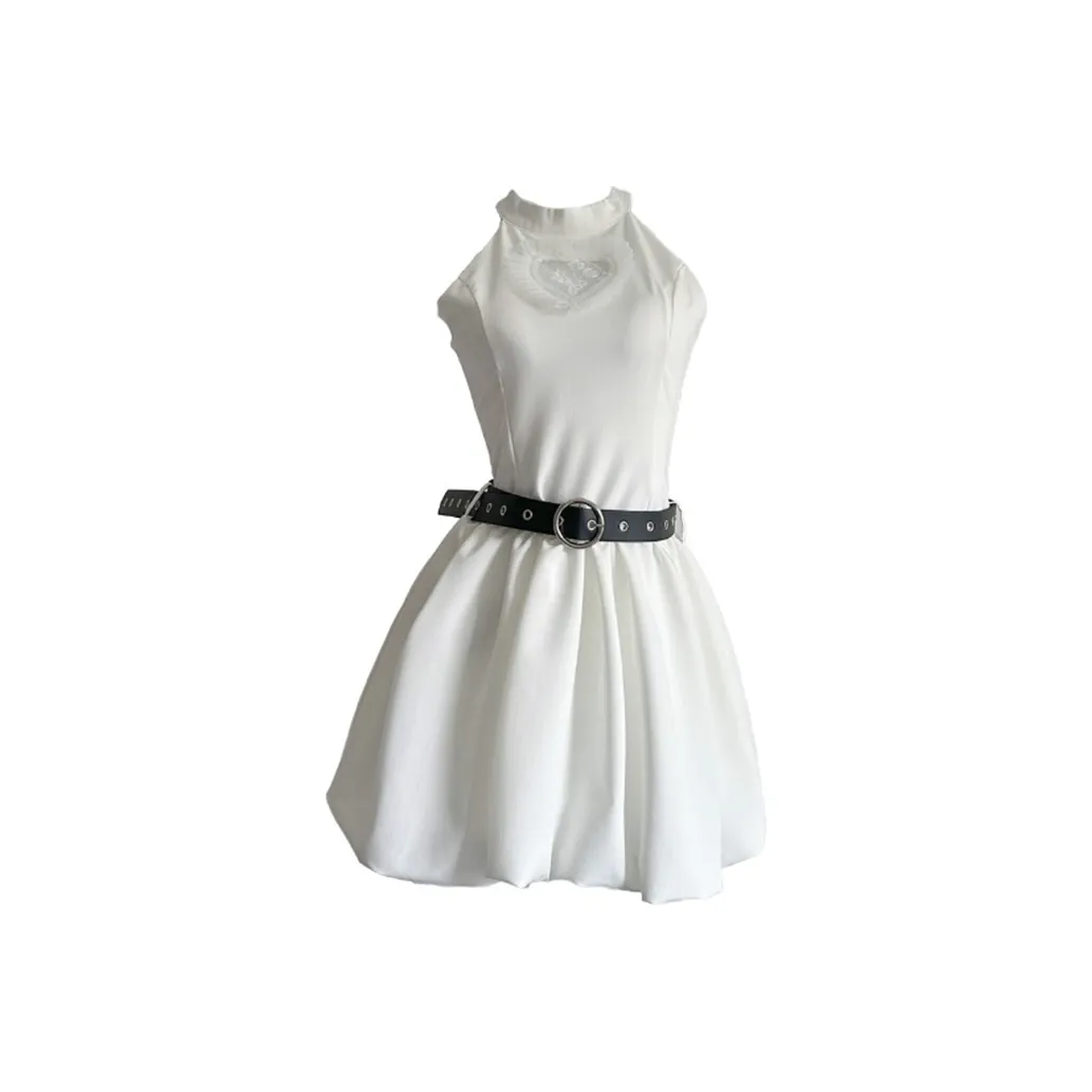 FINDSME GAGA Без рукавов Платье Женское Белое