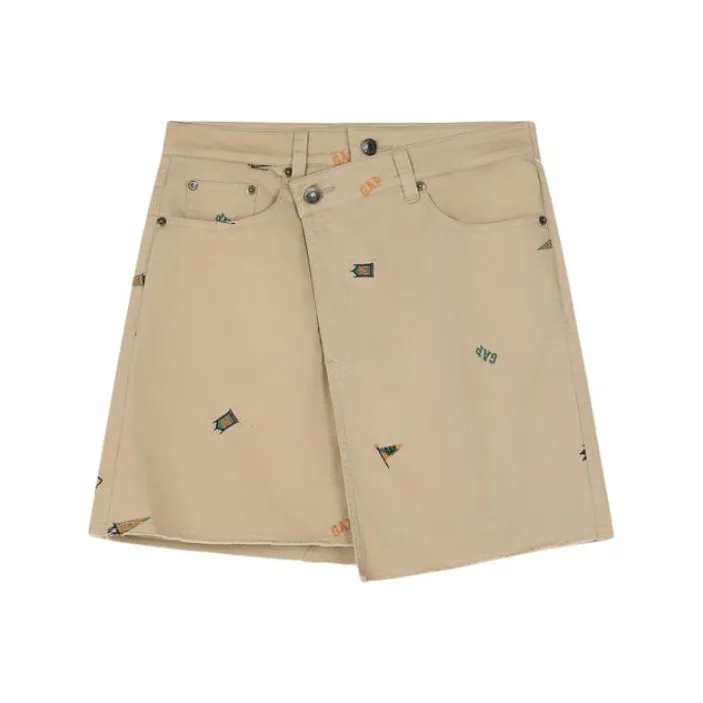 GAP совместная бренд Повседневные короткие юбки Женские Хаки