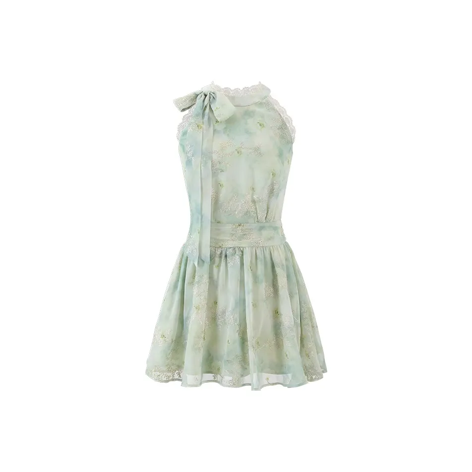 ACAINES Без рукавов Платье Женское Светло-зеленое