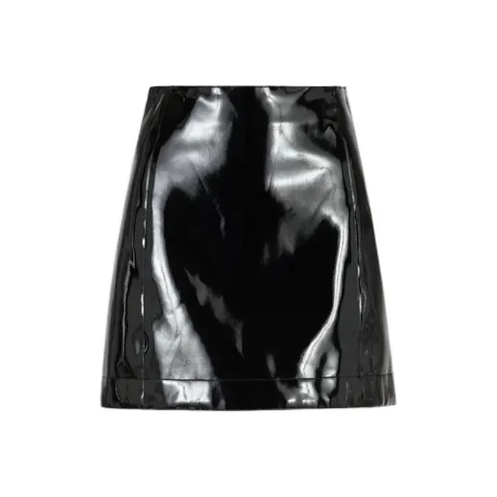 EMPORIO ARMANI Кожаные короткие юбки Женские Черный