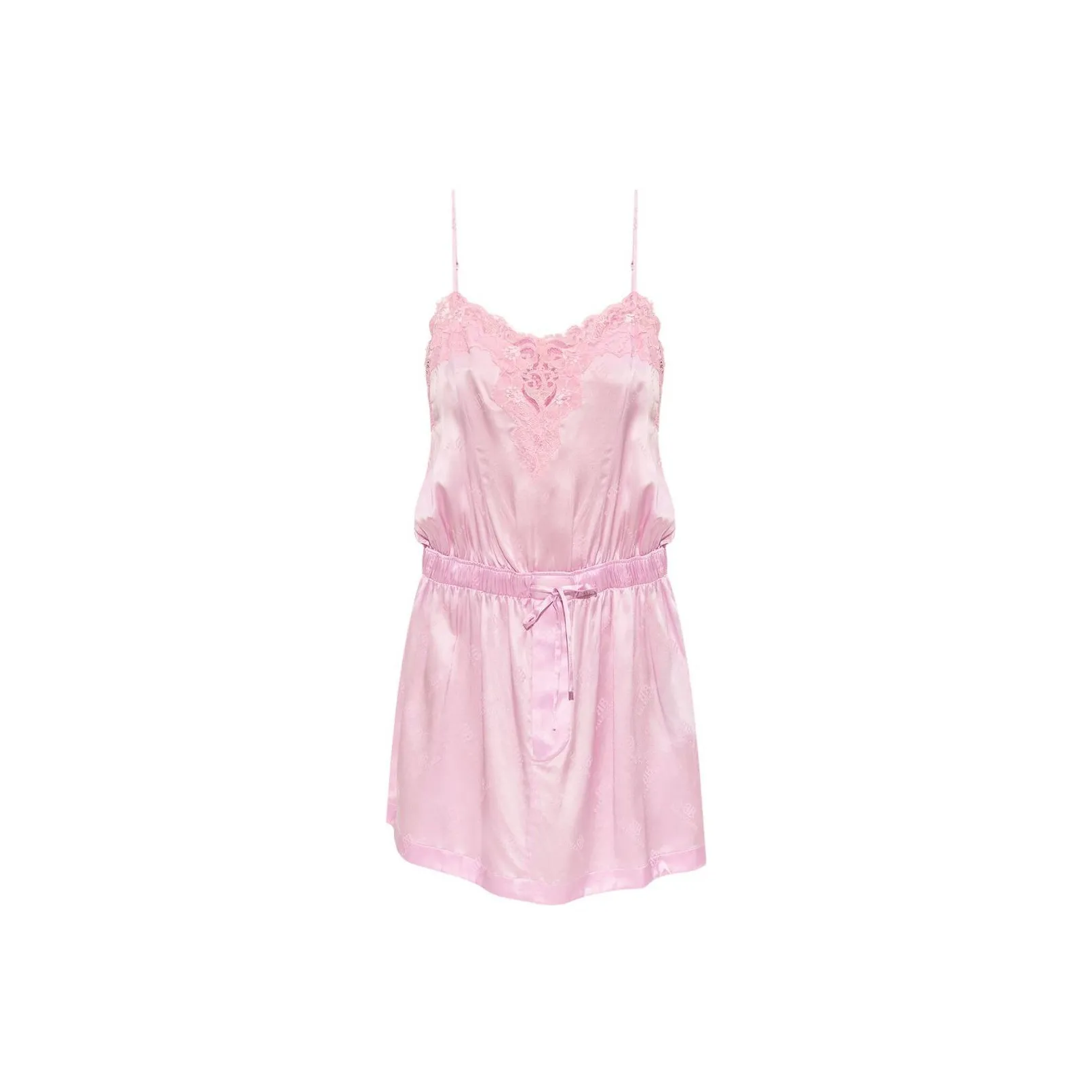 Balenciaga Lace Trim Spaghetti Strap Mini Dress