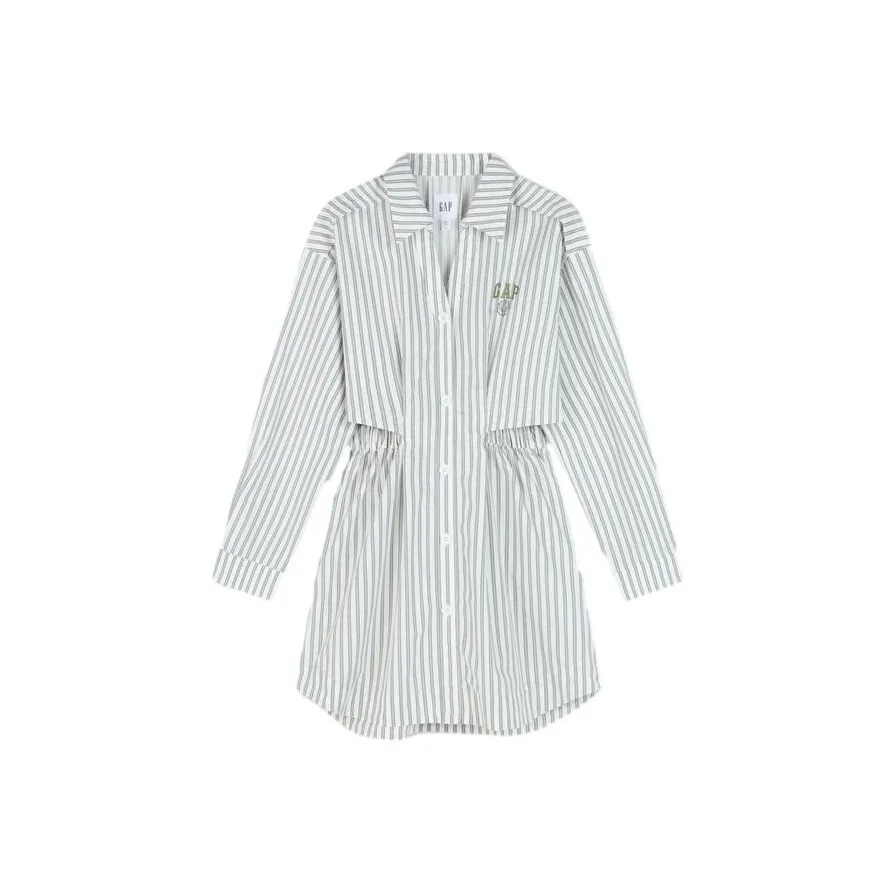 GAP Long Sleeved Dress Women's White Stripes