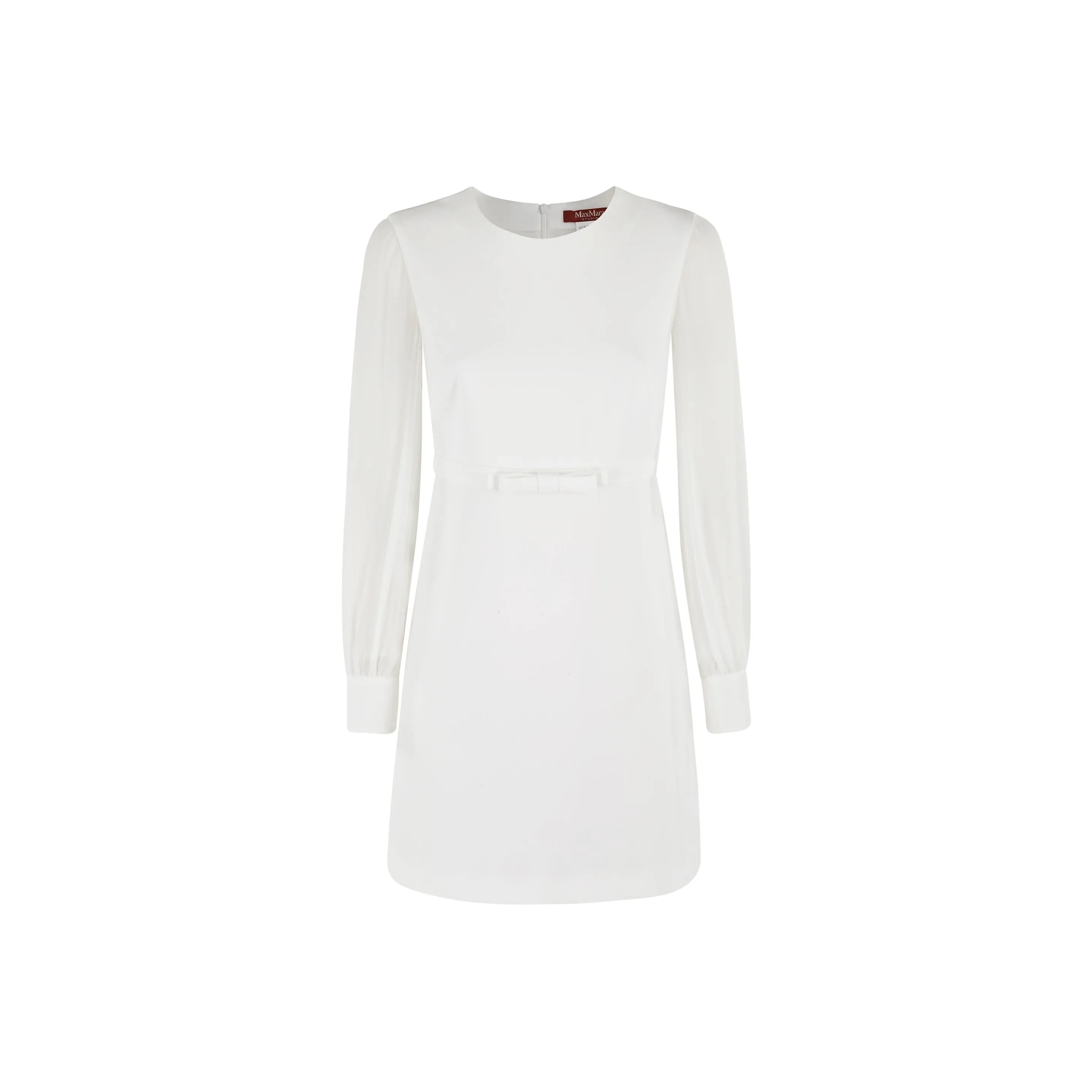 MaxMara Studio Длинное платье с длинными рукавами женское белое