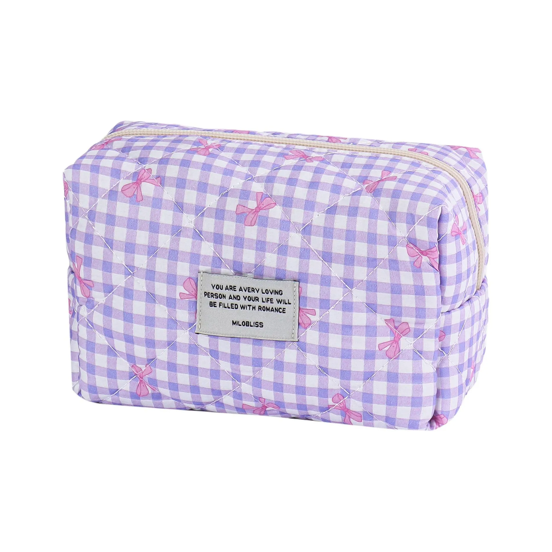 MILO BLISS Освежающий Бант Клетчатый Косметический Мешок для Хранения Портативный