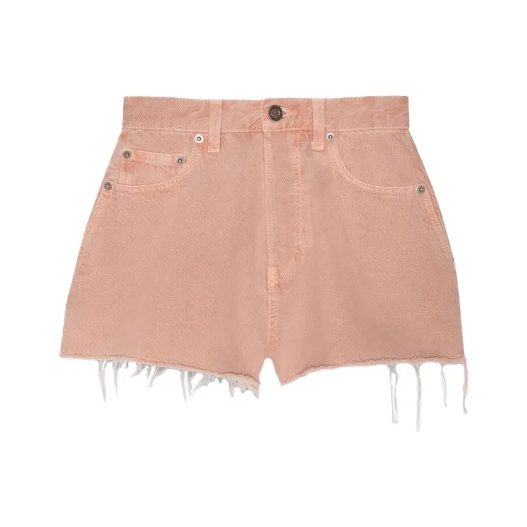 SAINT LAURENT Frayed Hem Denim Shorts