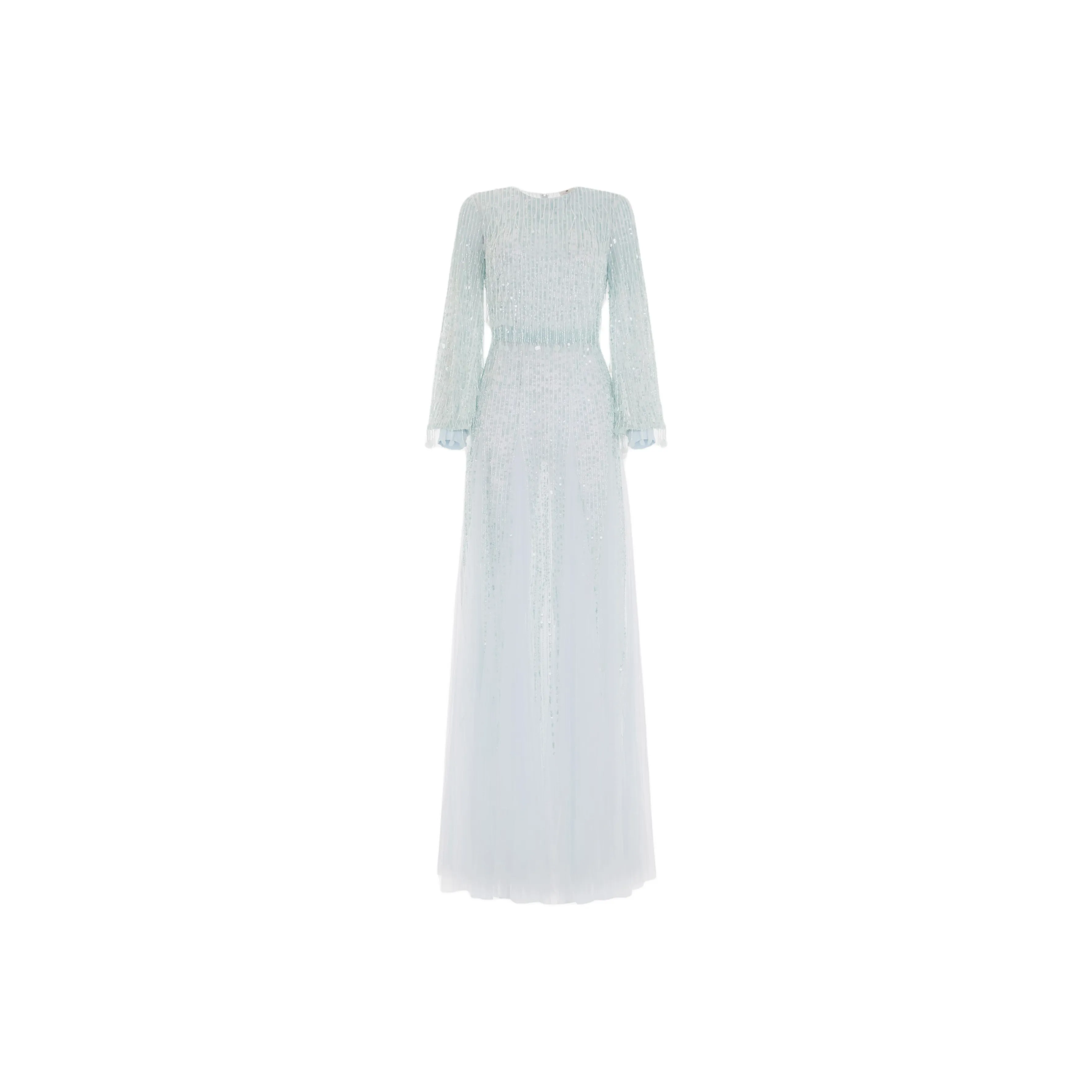Elisabetta Franchi Sequinned Fringed Red Carpet Dress