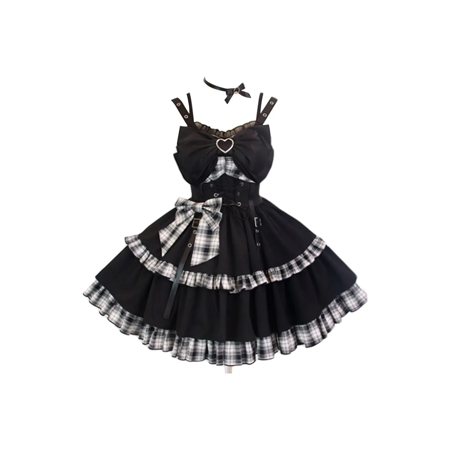 GTLA Slip Dress Women's Black Red