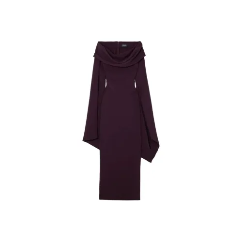 Solace London Бургундский Женские Длинные Платья с Рукавами