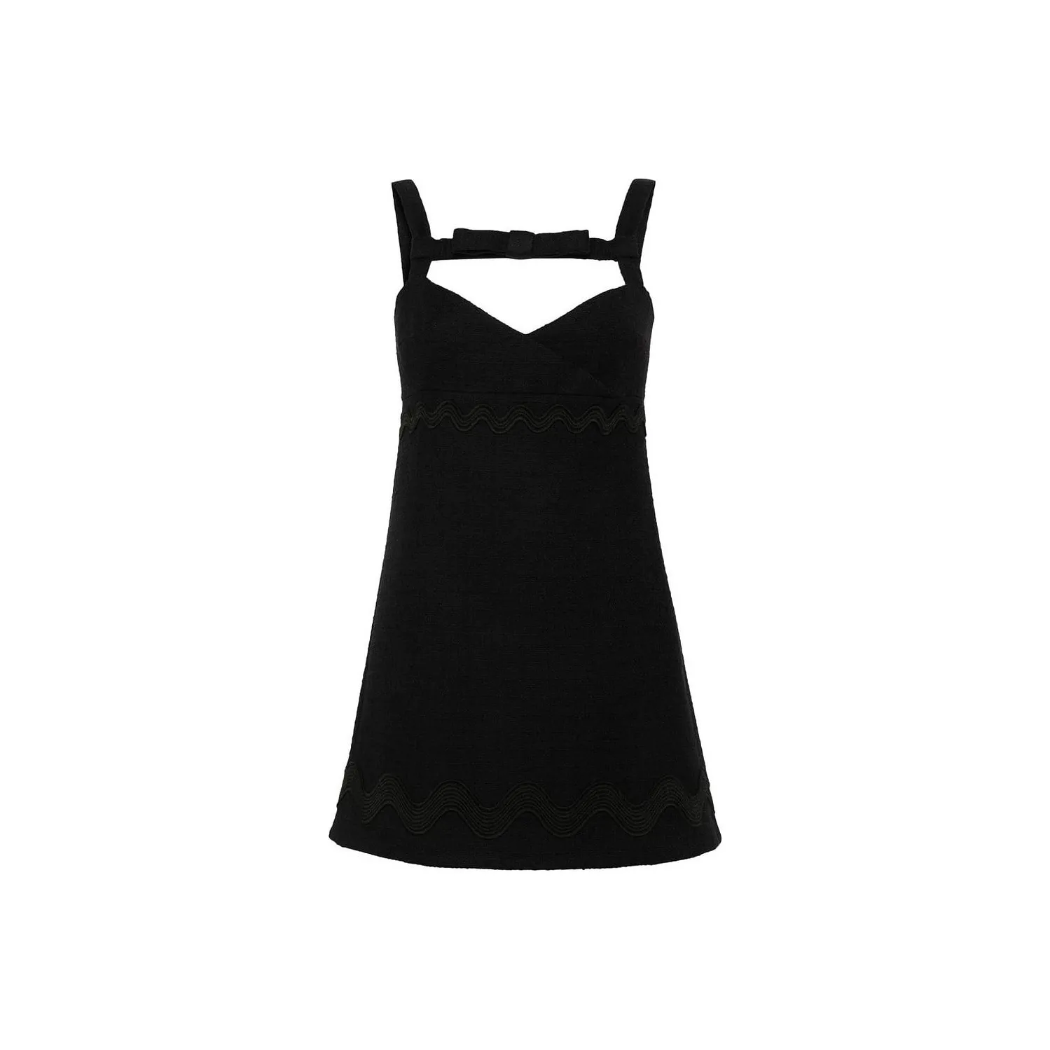 Patou Bow neckline Tweed Mini Dress