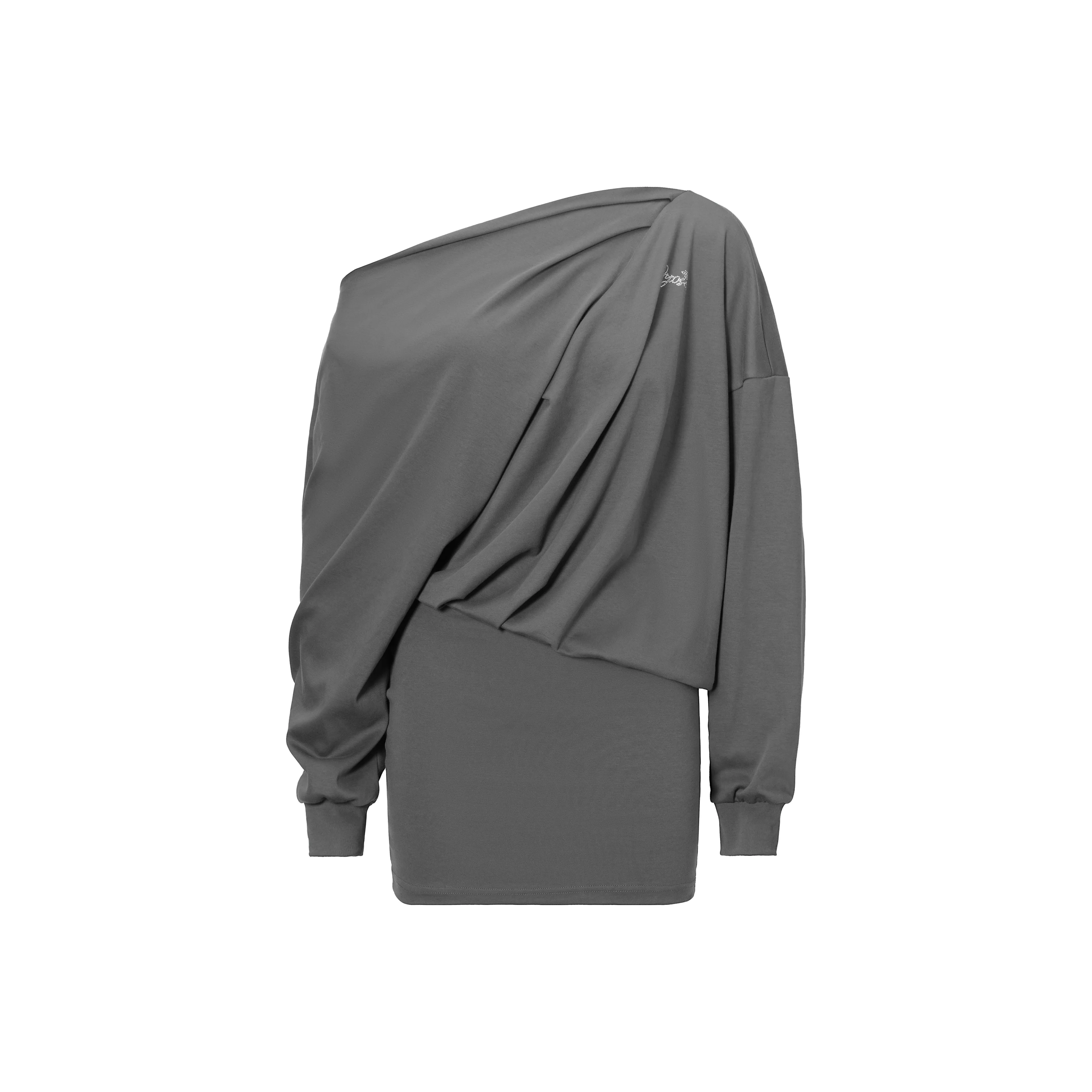JYOSEI Long Sleeved Dress Women's Gray