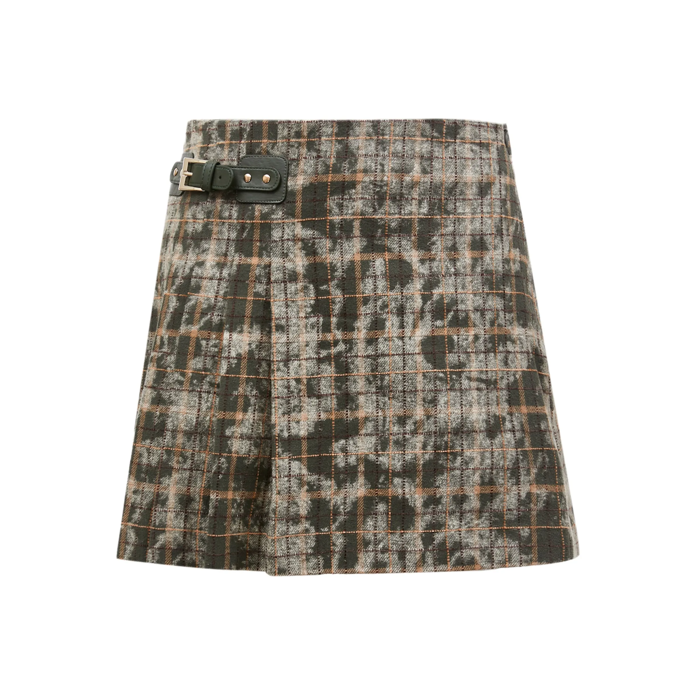 ONLY Casual Short Skirts Women's Green Lattice