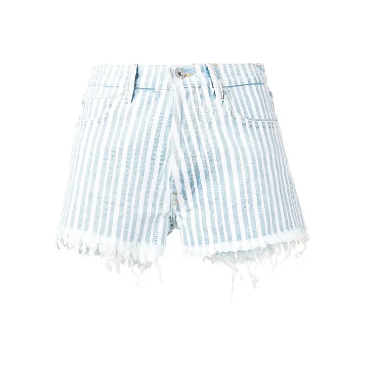 Off Белый SS21 Светло-синий Женские Джинсовые шорты