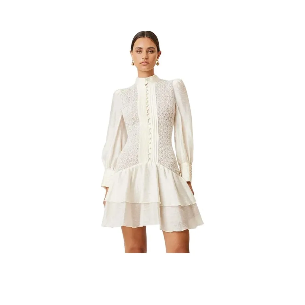 ELLIATTCOLLECTIVE Длинное платье с длинными рукавами женское белое