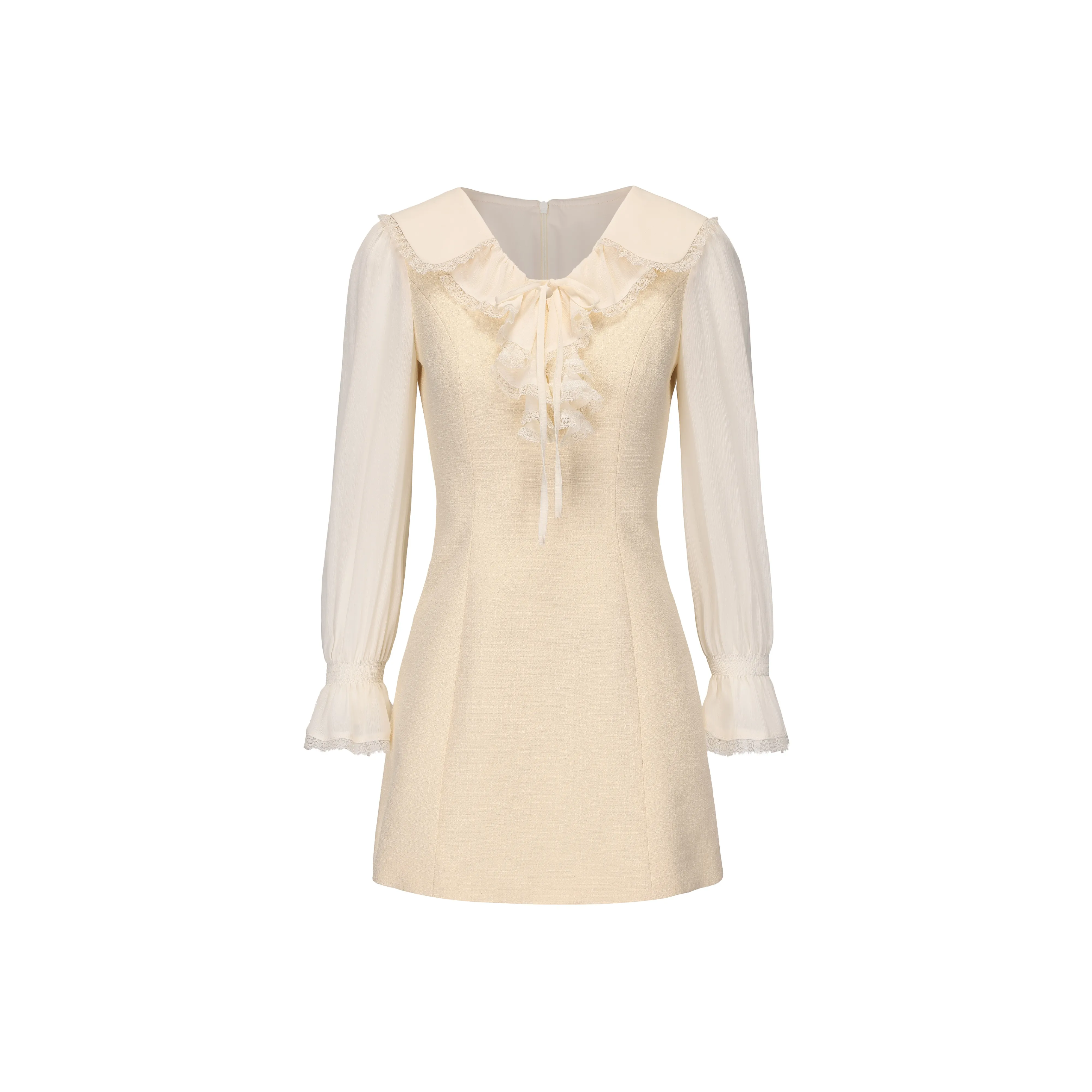 CHIWAWAMEME Long Sleeved Dresses Women's Custard & Beige