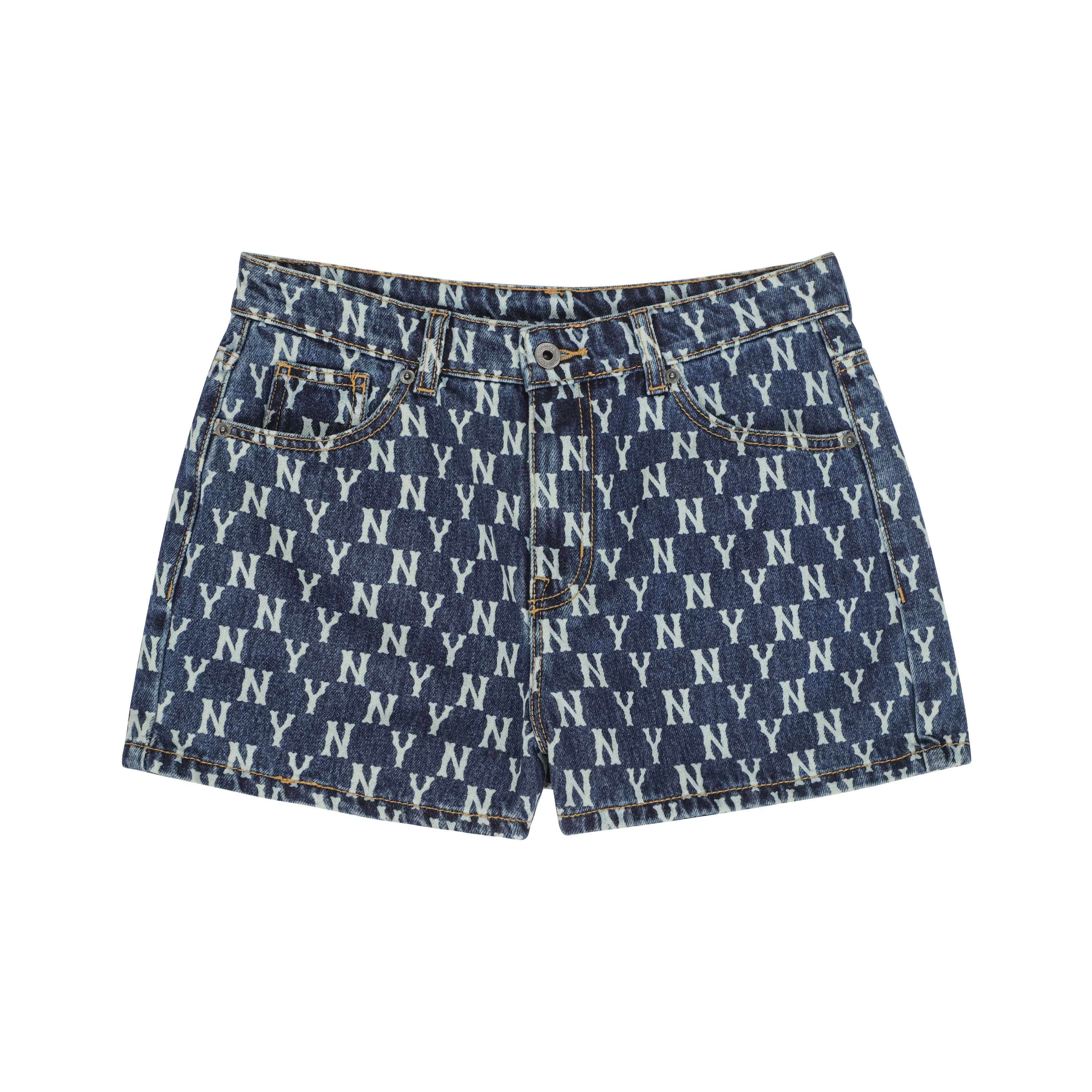MLB Base Logo Denim Shorts Women's Dark Blue