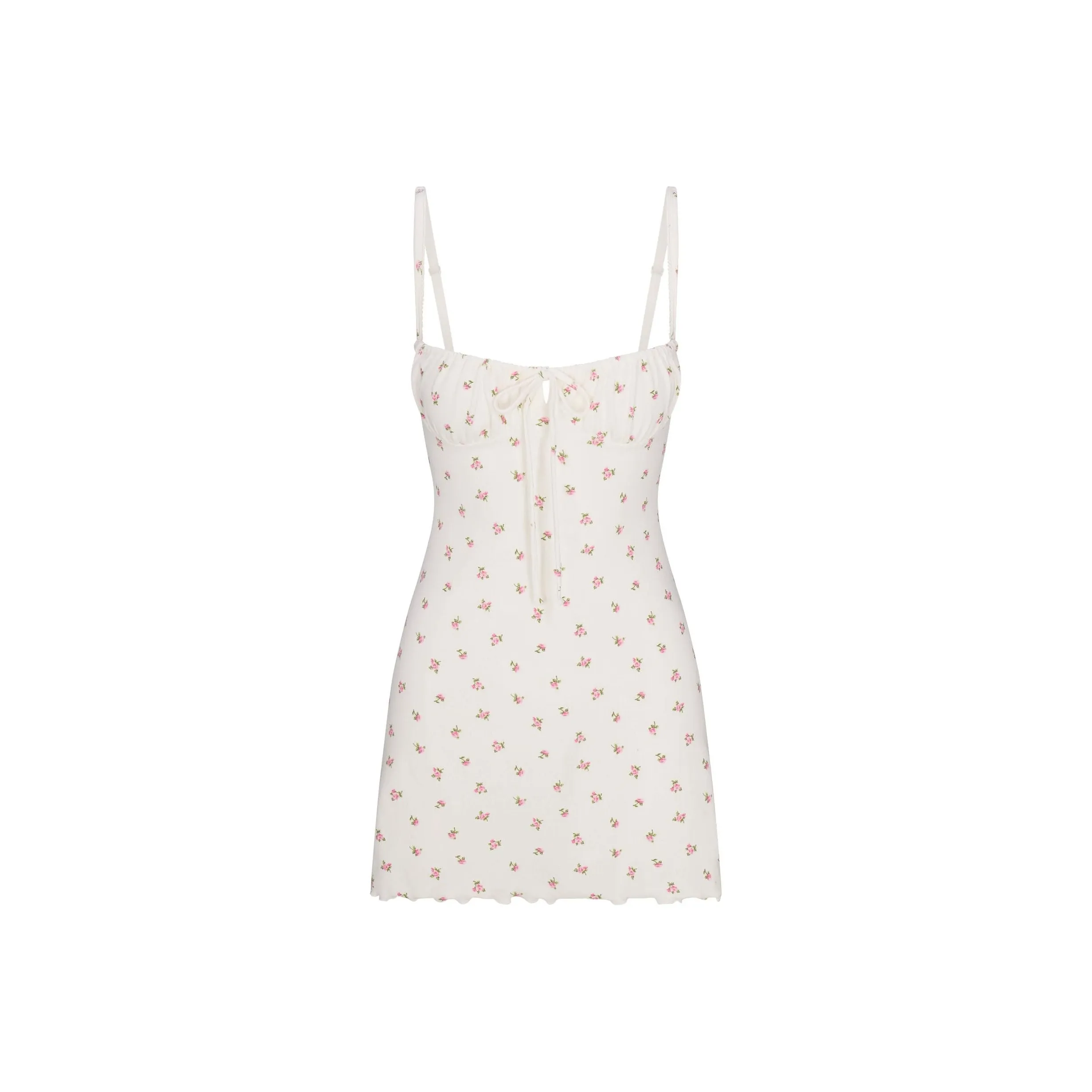 Skims Valentine's Day Collection Slip Dresses Women's MARBLE PINK ROSEBUD PRINT